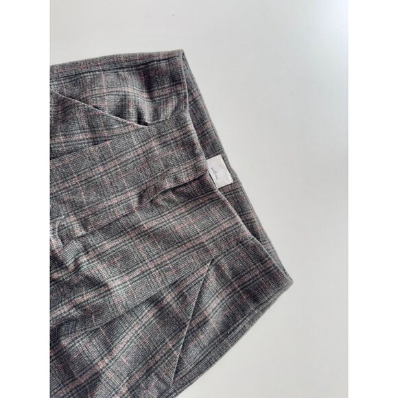 Aritzia WILFRED Chambery Grey Check Wool Cashmere Pleated Trouser Pants, Size 4 - Picture 8 of 15